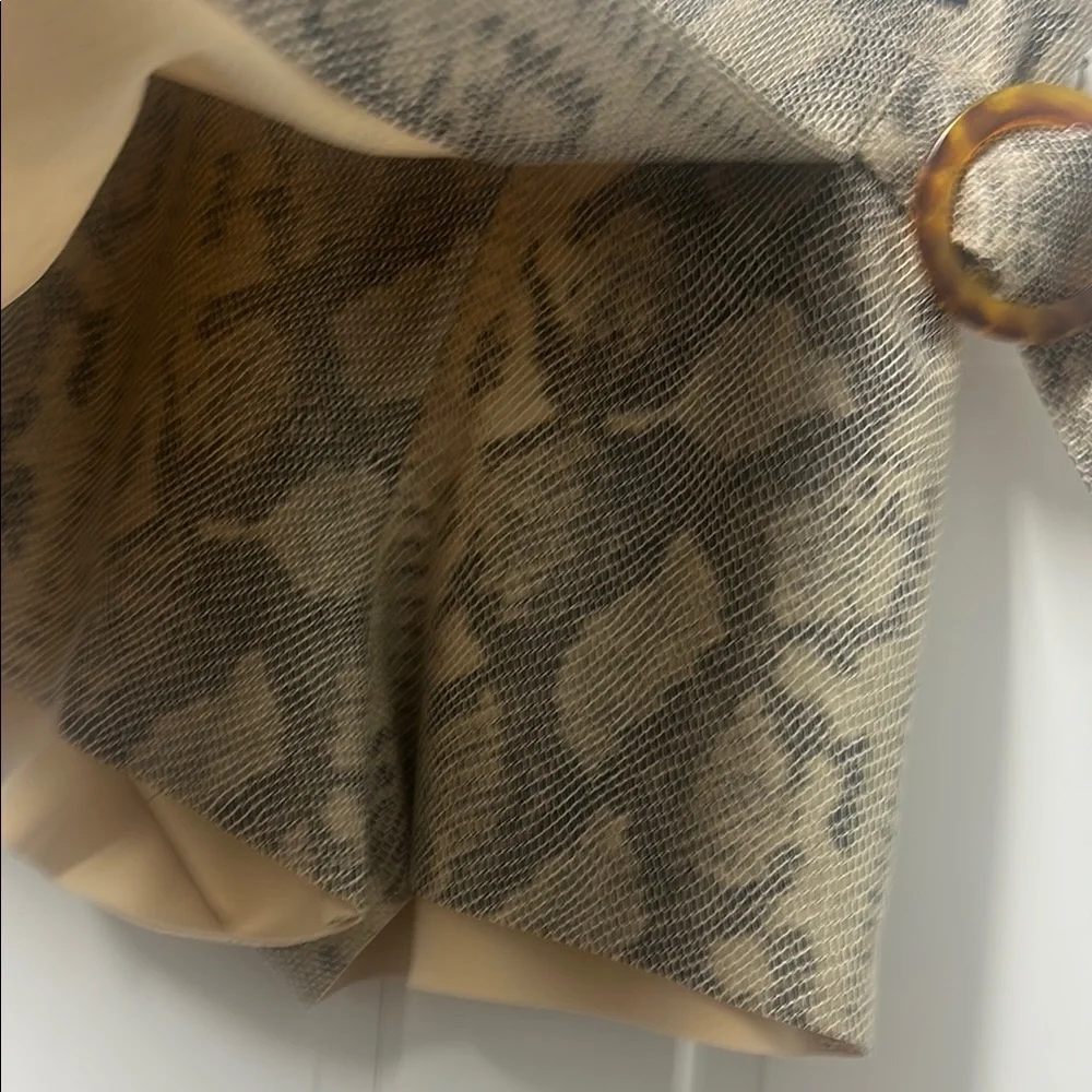 Zara Tan Brown snakeskin Wrap Mini Skort Casual Size XS